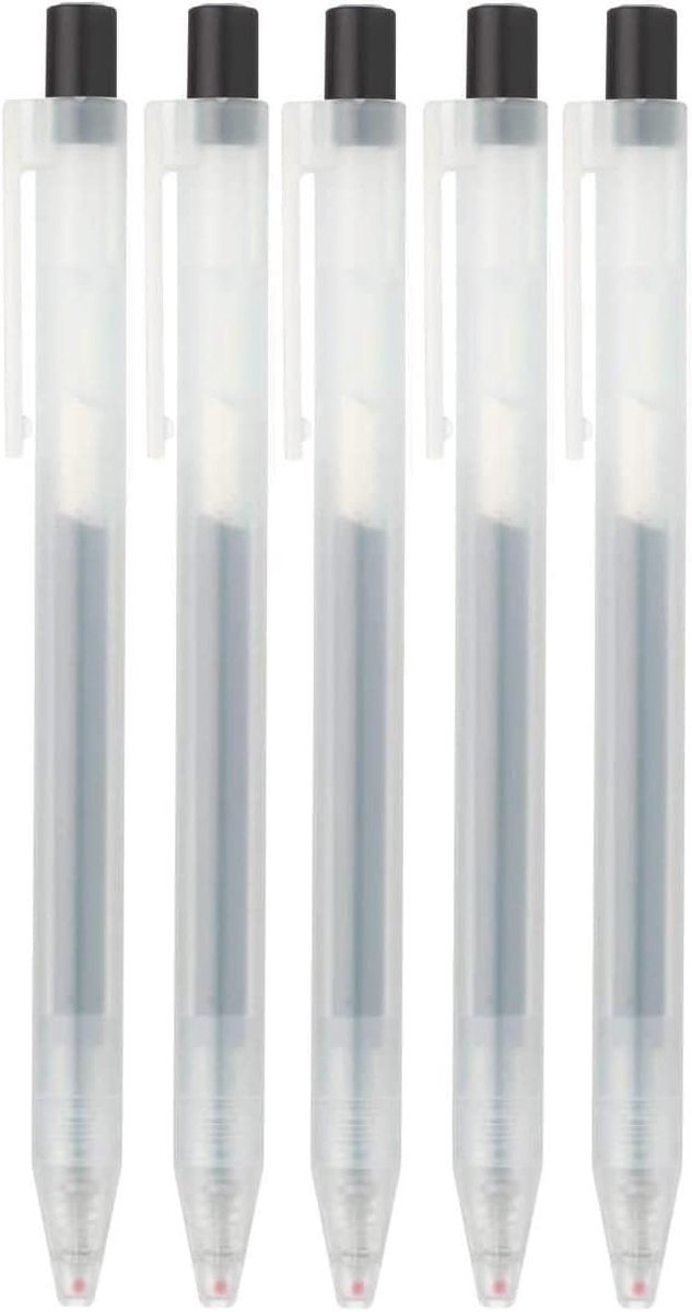 Thijox - Moma Muji Gel Ink Balpen 0,5 mm Zwart - Smooth Writing - Japanse Import - Perfect voor School, Kantoor, Creatief Schrijven