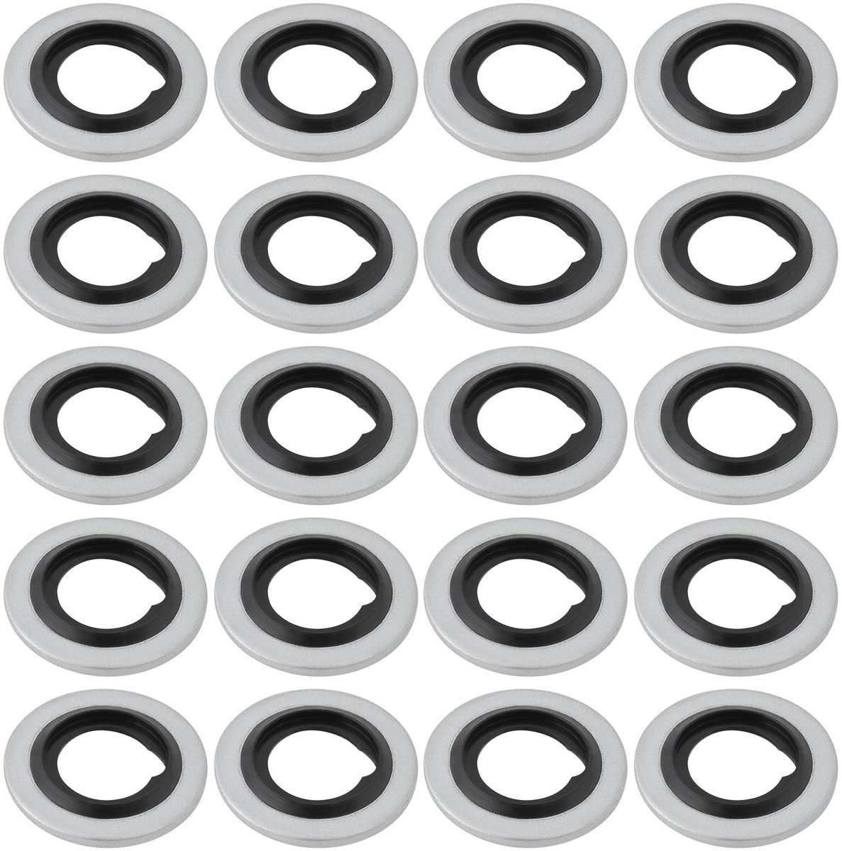 Inovra- Afdichtingen 50x - Nitrilrubber/Verzinkt Staal - Zelfcentraliserende Wasmachine - Dichtingsringen Sanitair - Binnendiameter 8,7 mm - Buitendiameter 14 mm - Dikte 1 mm - Afdichtingsringen