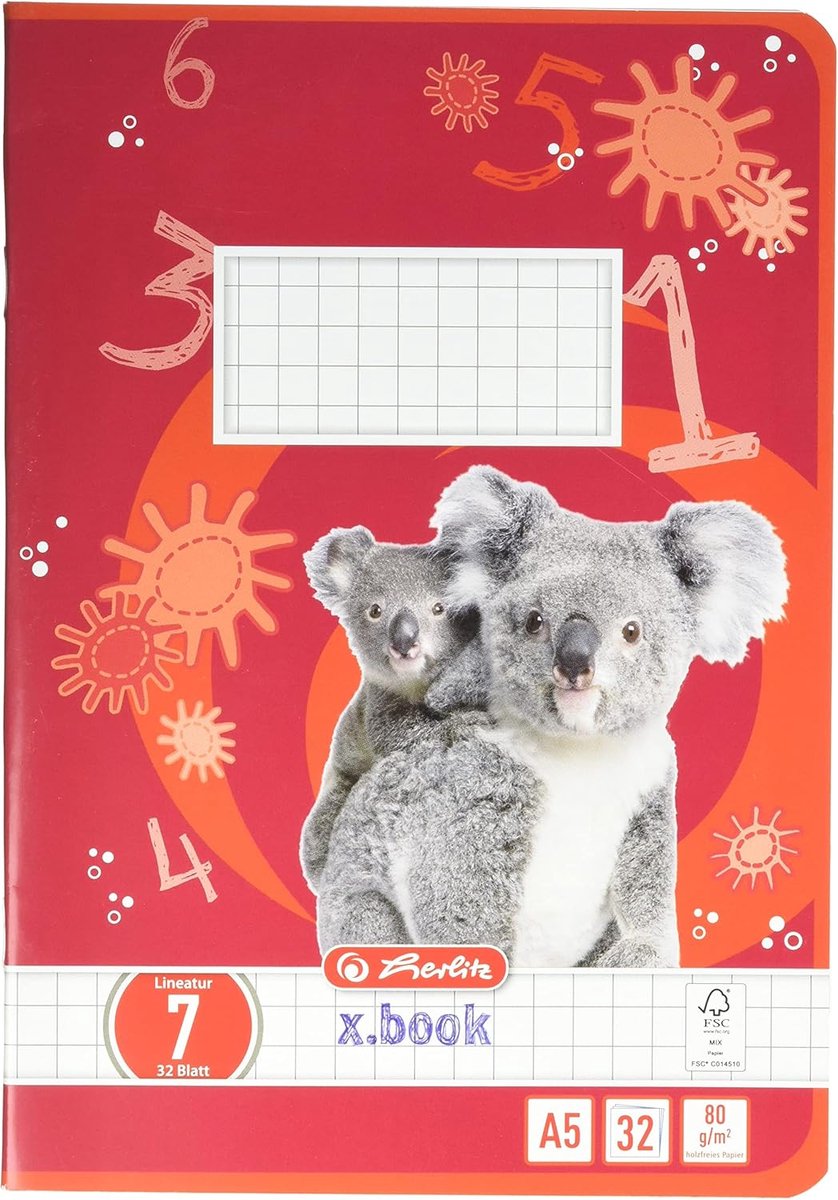 Thijox - A5 Schrijfblok Liniatuur 07, Houtvrij Papier, Geruit, 80 g/m², 32 Vellen, Wit, Ideaal voor School en Kantoor