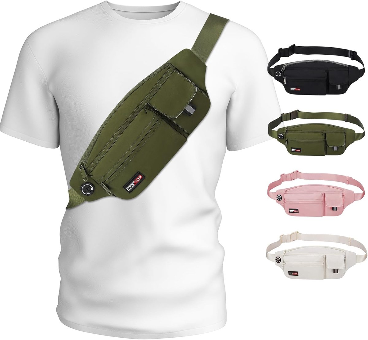 Thijox - Modieuze Heuptas voor Dames en Heren - Running Heuptasje - Telefoonhouder - Geldriem - Ideaal voor Yoga, Gym, Joggen, Fitness, Wandelen, Outd