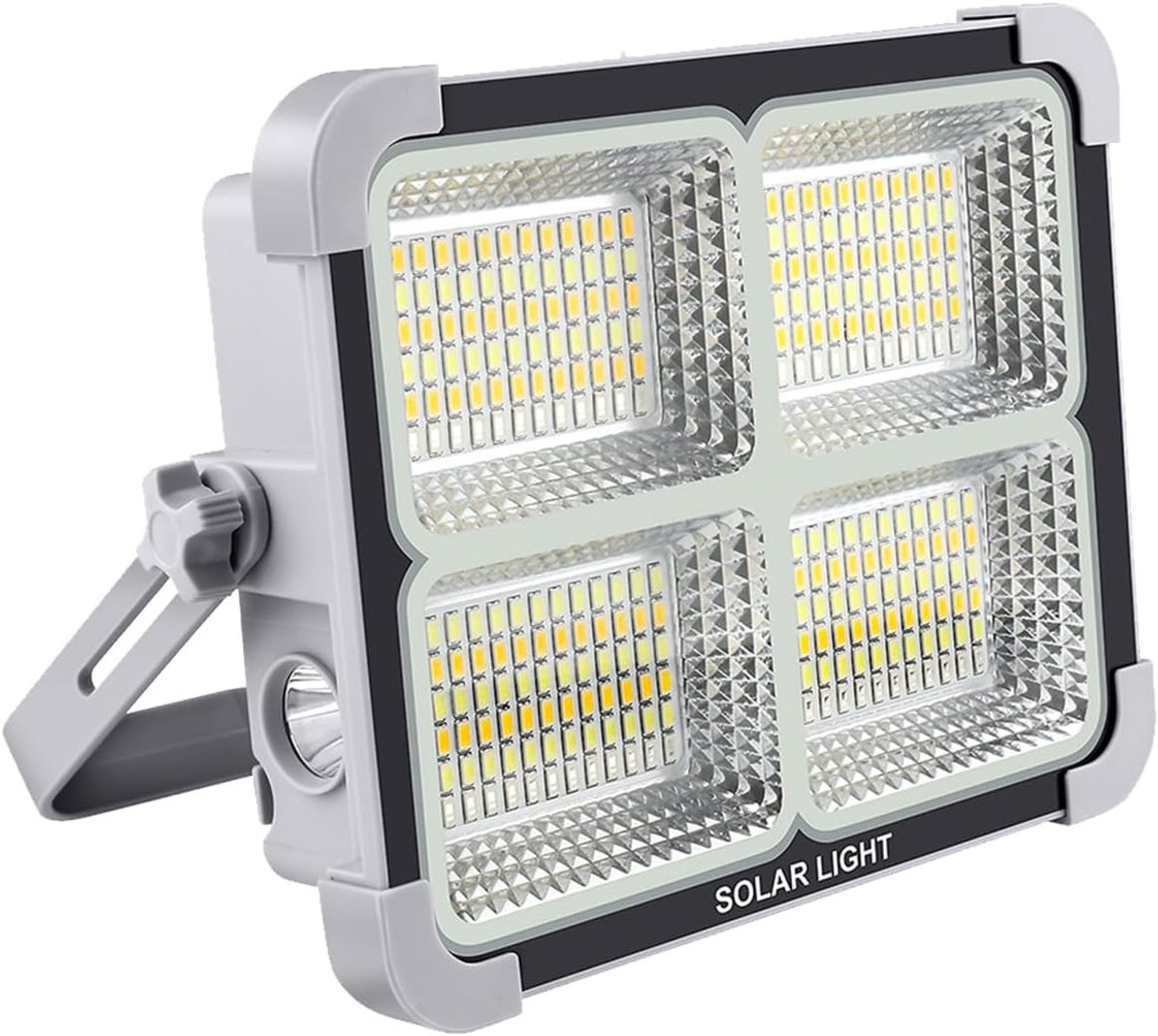 SnelShoppen - 150W Oplaadbare Zonne LED Werklamp, Draagbare Campinglamp met 288LED, Magnetische Bevestiging, 5 Modi, 11000mAh Powerbank, Waterdichte N