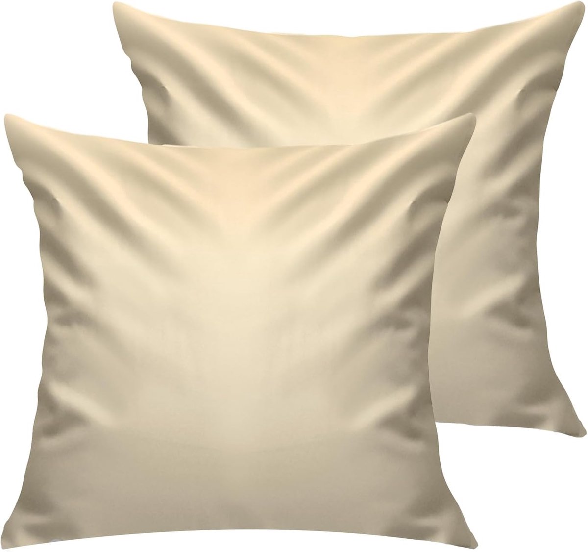 Thijox - Kussenslopen Set van 2, 300 Draden 100% Katoen, Ademend en Zacht Hoeslopen 60 x 60 cm, Lichtkoffie voor Slaapkamer, Bed, Luxe Comfort