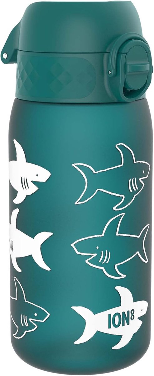 SnelShoppen - Lekvrije Drinkfles voor Kinderen 350 ml - Eénhandige Opening, Veilige Vergrendeling, Vaatwasmachinebestendig, BPA-vrij, Draaggreep, Klap