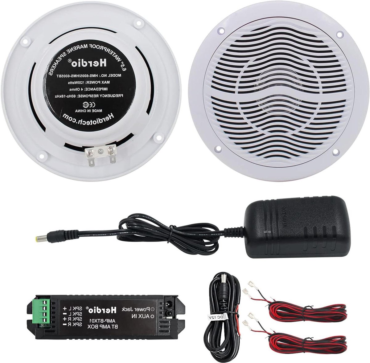 Waterproof Speakers - Marine Audio - Muziek Streamen - Bluetooth Connectie - 6.5 Inch - Wit