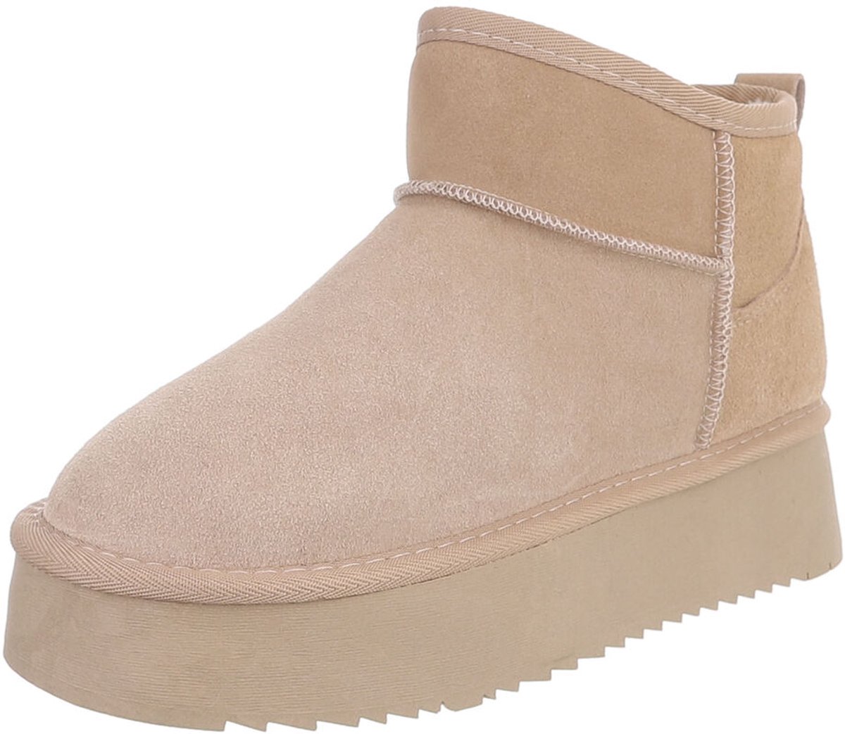 Dames enkellaars plateau suède-look casual Mt:41