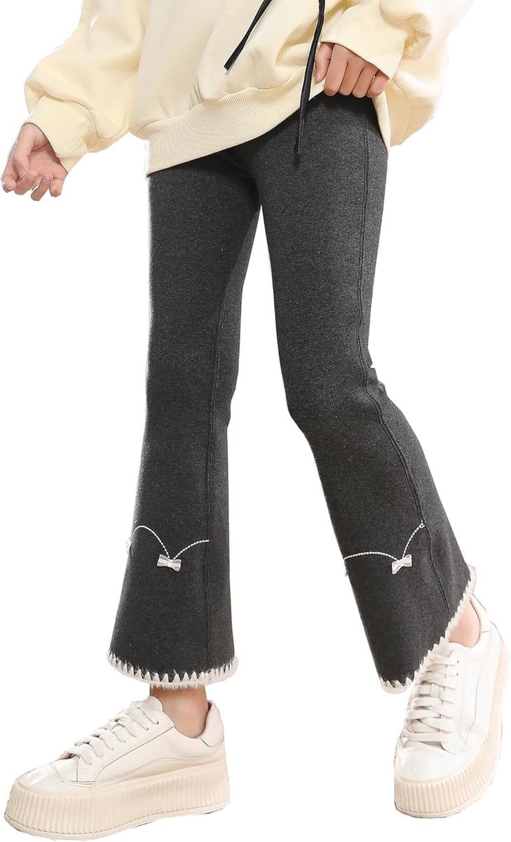 Flare Leggings voor Meisjes met Fleece Voering - Warme Dikke Bell Bottoms voor Kinderen van 3-12 Jaar