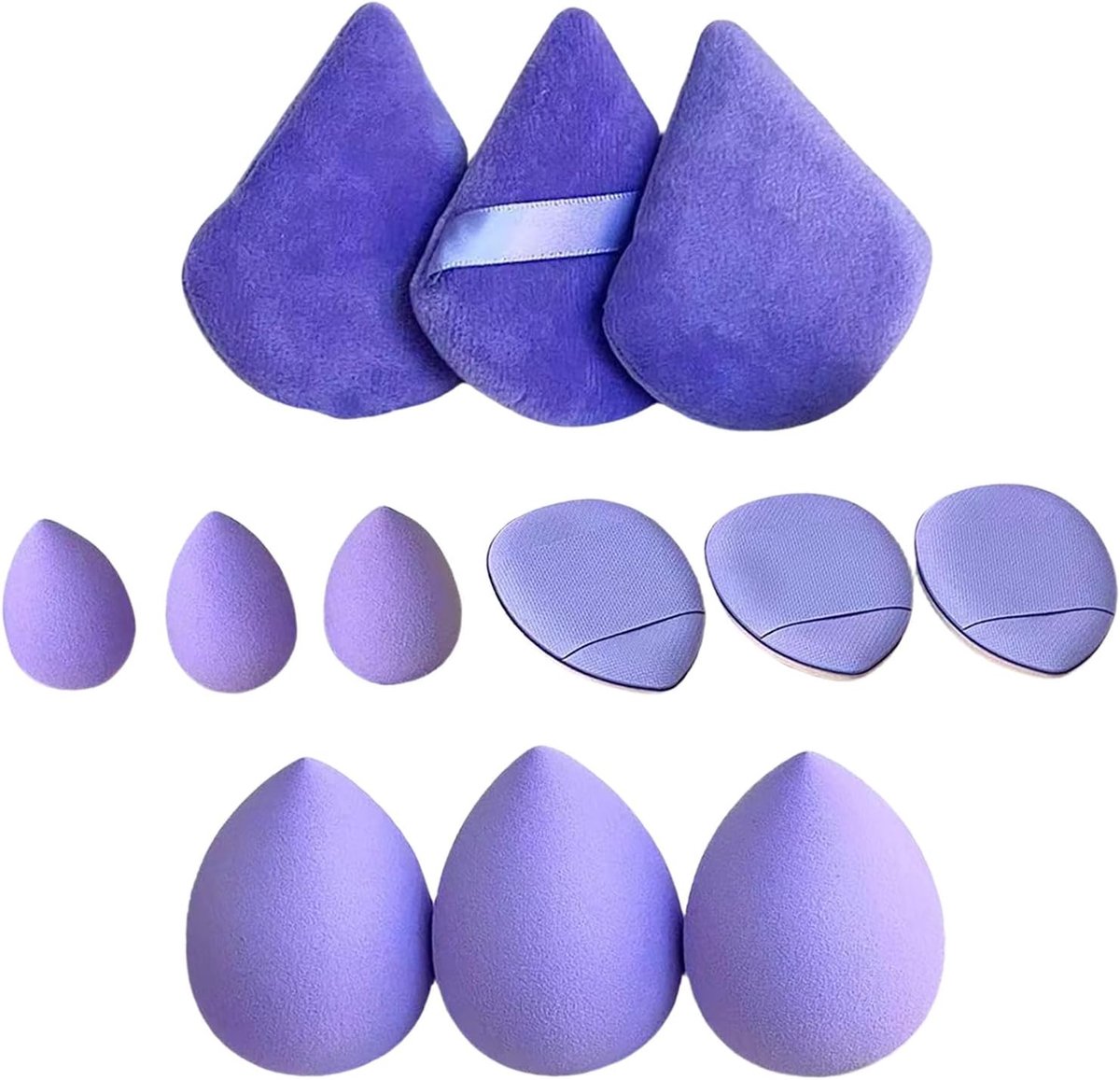 Thijox - 12 Stuks Make-up Sponsmixers voor Vloeistoffen en Crèmes, Zachte Hydrofile Make-up Sponzen voor Foundation en Poeder, Biologisch Afbreekbaar