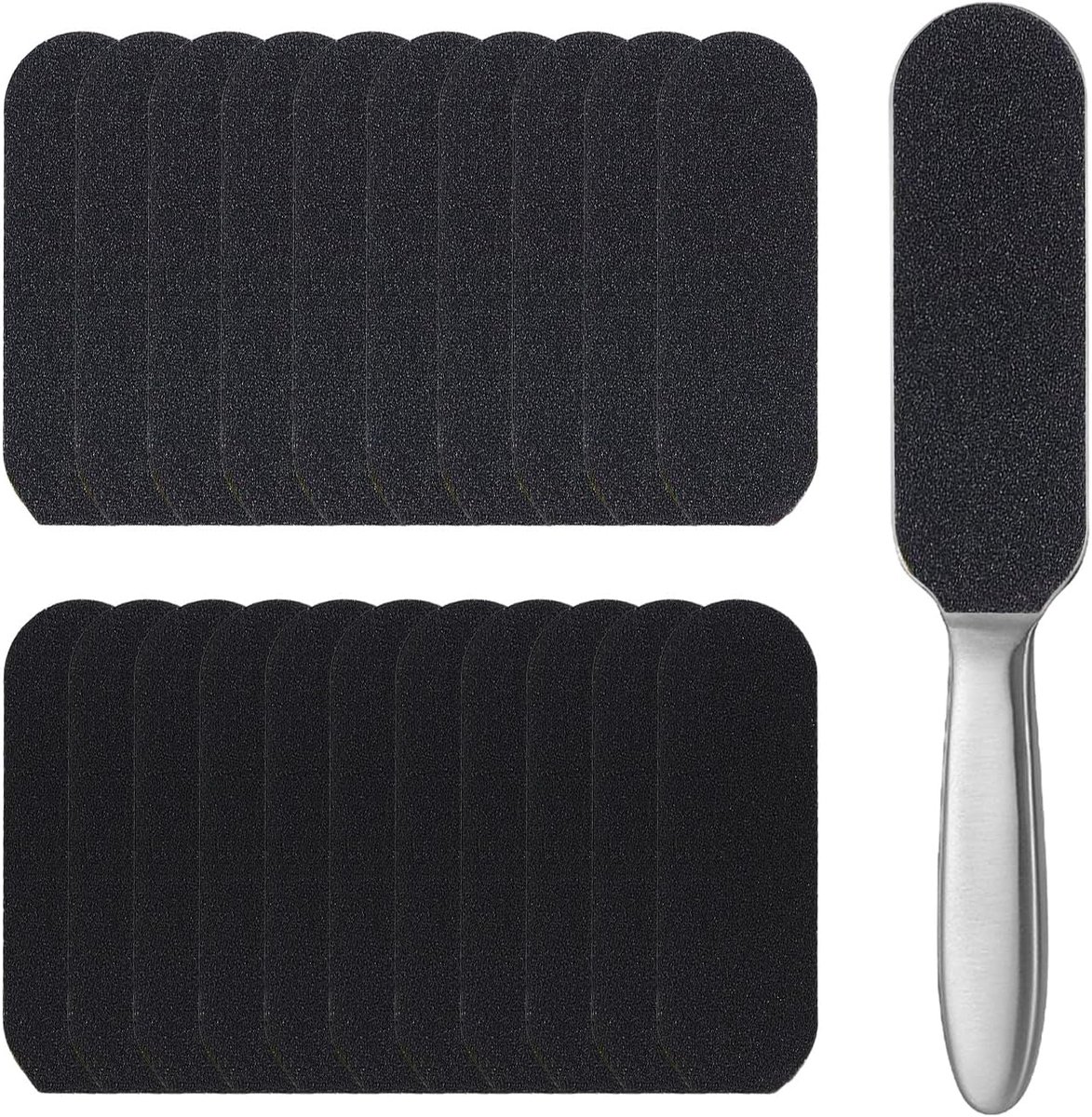 Voetvijl set met handvat - RVS handvat - 20 stuks voetvijl pads - Voor professionele pedicure - ShopVlot