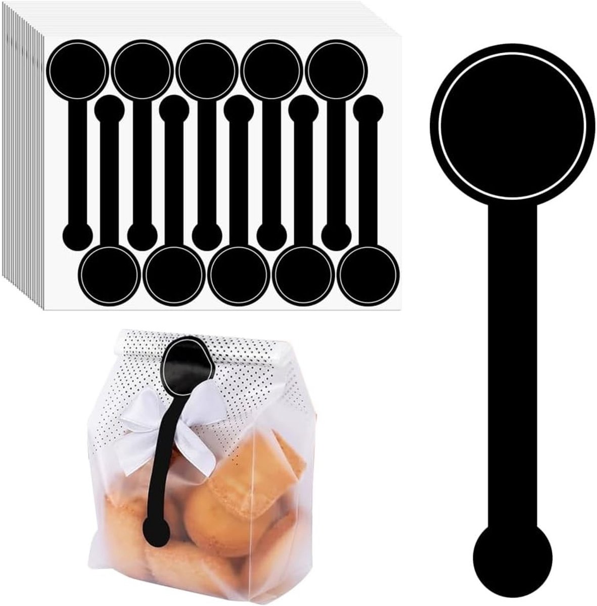 200 Stuks Lange Verzegelstickers voor Handgemaakte Verpakkingen, Zelfklevende Labels voor Jam, Koekjes en Gebak, Ideaal voor Bakken en Cadeaus