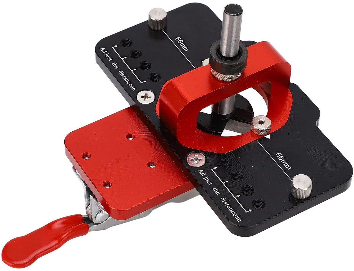 Dailygoods- Scharniermal - Verborgen Scharnier Jig - Aluminiumlegering - Verstelbaar - 35 mm Boor - Houtbewerking Hulpgereedschap - Nauwkeurige Vergrendelingskast - Deurscharnier Jig