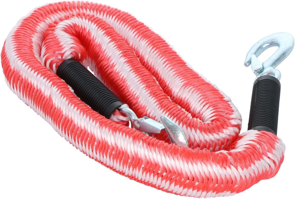 Thijox - Elastische Sleepkabel 2800KG, Stretch Kabel tot 4 Meter, Geschikt voor Auto's, Pechhulp, Hoogwaardige Kwaliteit, Ideaal voor Onderweg