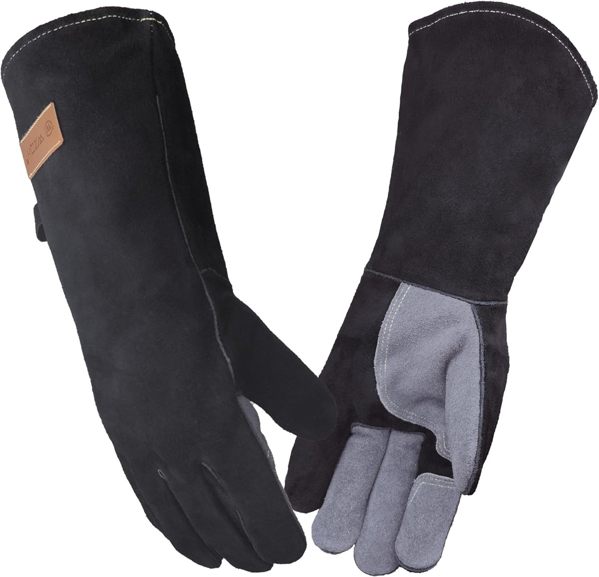 Thijox - Leren Barbecuehandschoenen 40 CM / 16 Inch, Brand- en Hittebestendig, Voor Grillen, Lassen, Open Haard, Oven, Koken, Keuken, Tuin, Feest