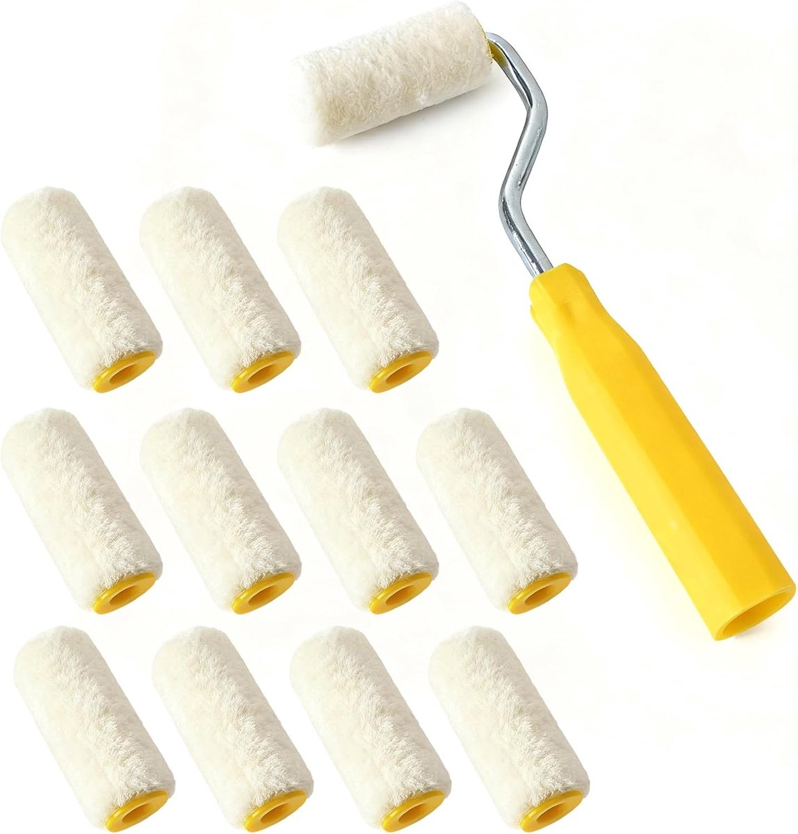 Thijox - 13-delige Mini Verfroller Set - Schuimrollers met Handvat, 5 cm Kleine Verfrollers voor Schilderen, Woondecoratie en Knutselen, Ergonomisch e