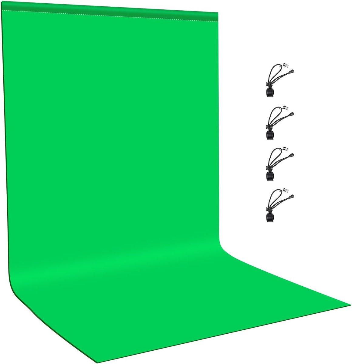Thijox - Groen Scherm Achtergrond voor Fotografie 3,3 ft x 6,1,8 m - Professioneel Green Screen Doek met 4 Klemmen voor Video-opnames, Fotoshoots en Y