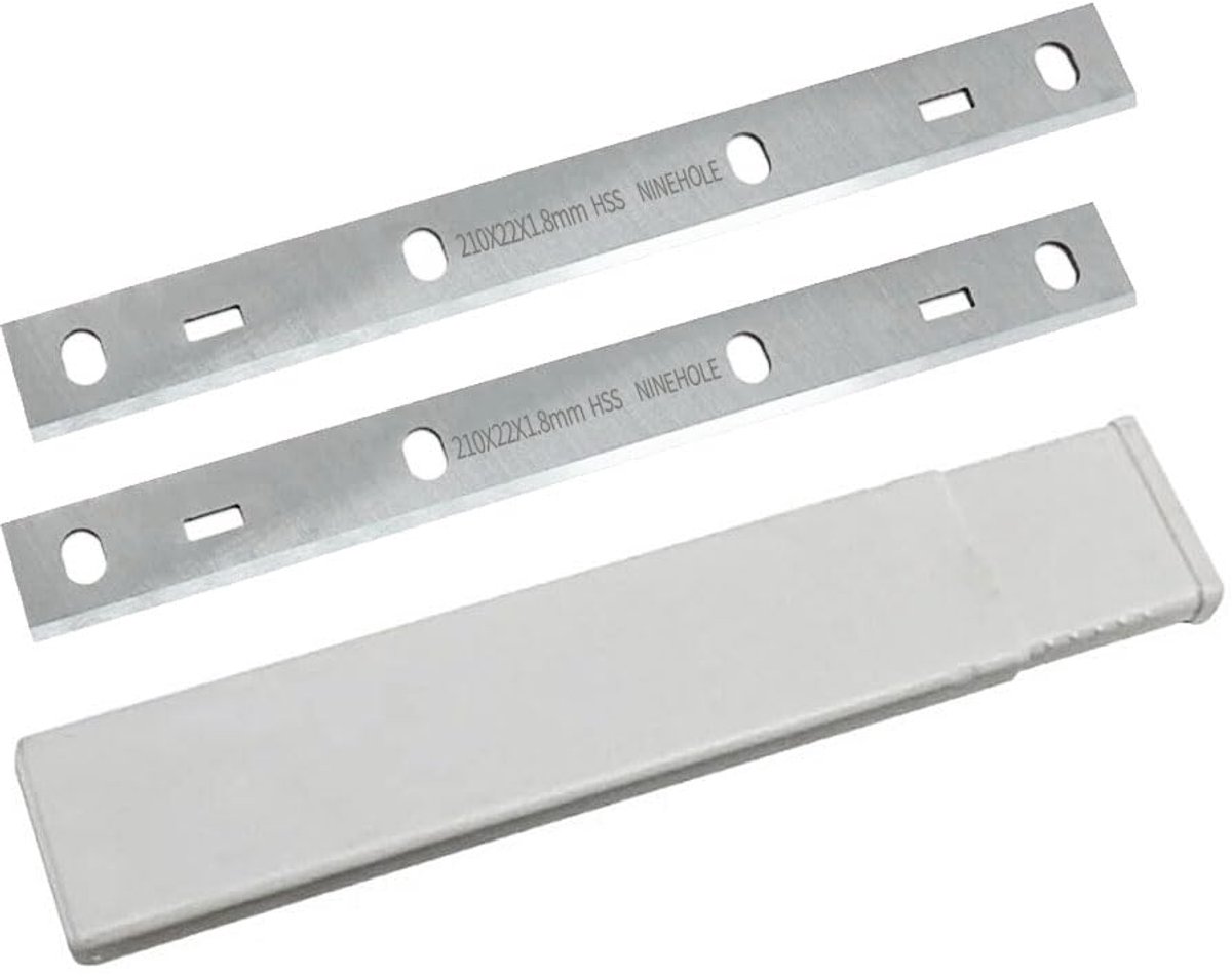 SnelShoppen - 2x HSS 210mm Planer Knives, Hoogwaardige Vlakbeitels voor Houtbewerking, 210x22x1.8mm, Geschikt voor Diverse Machines