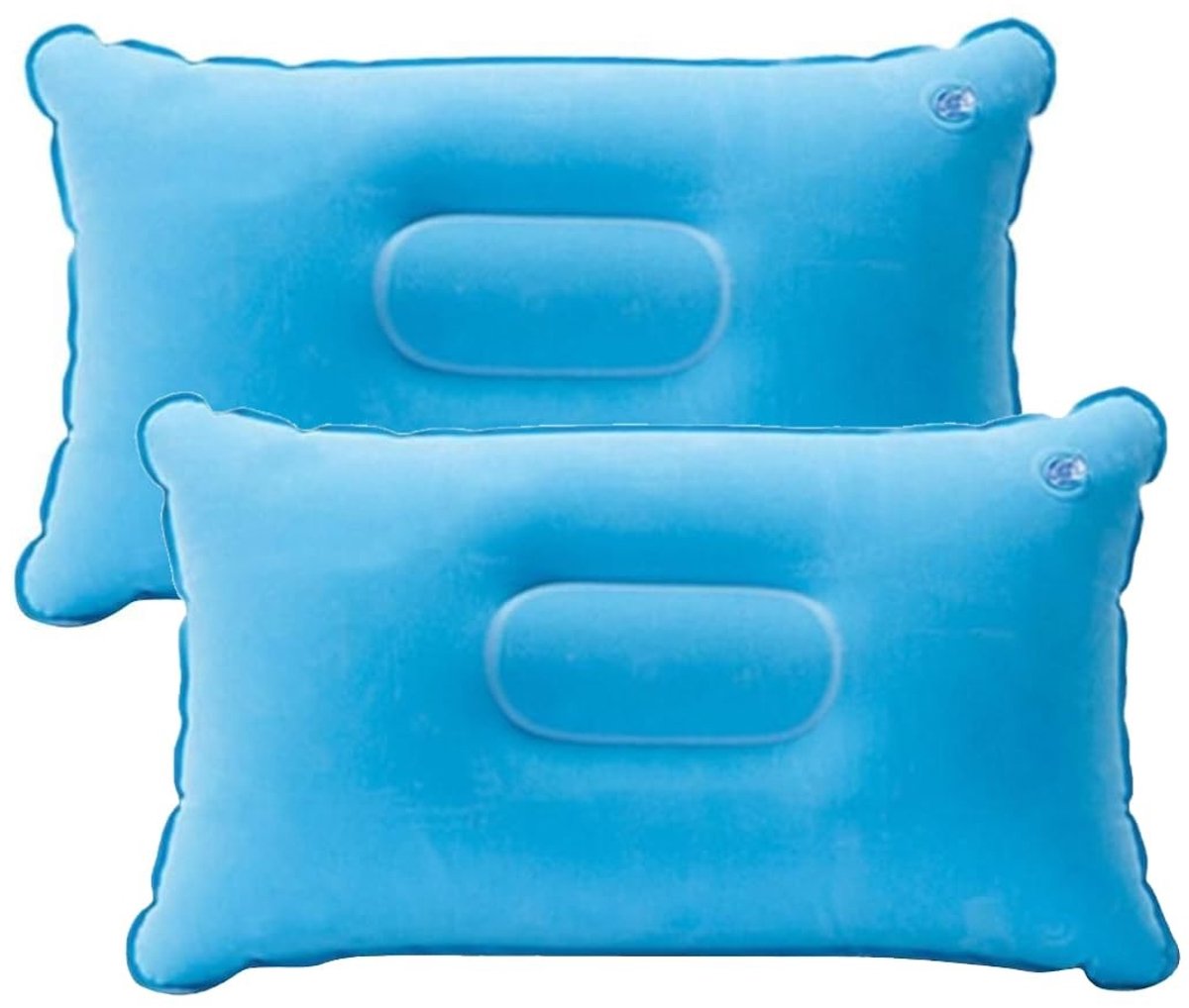 Dailygoods- Opblaasbaar Reiskussen Zacht - Campingkussen - Nekkussen - Opblaasbare Kussens - 34 x 22 cm - Duurzaam Fluweel/PVC - Reiscomfortkussen
