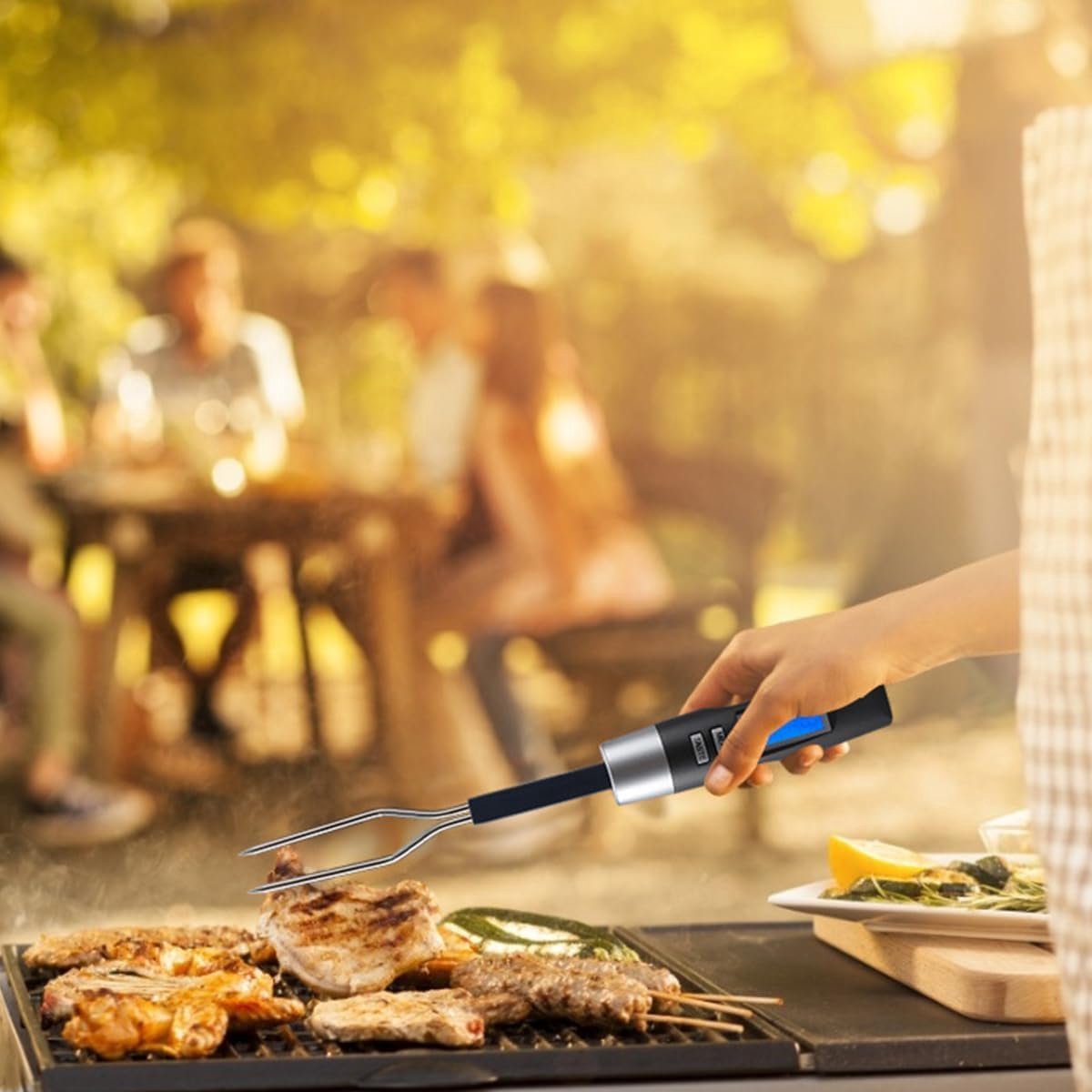 Thijox - Vleesthermometer Vork met LCD-scherm - Digitale Kookthermometer voor Keuken, Grill, Barbecue en Turkije - Nauwkeurige Temperatuurmeting, Snel