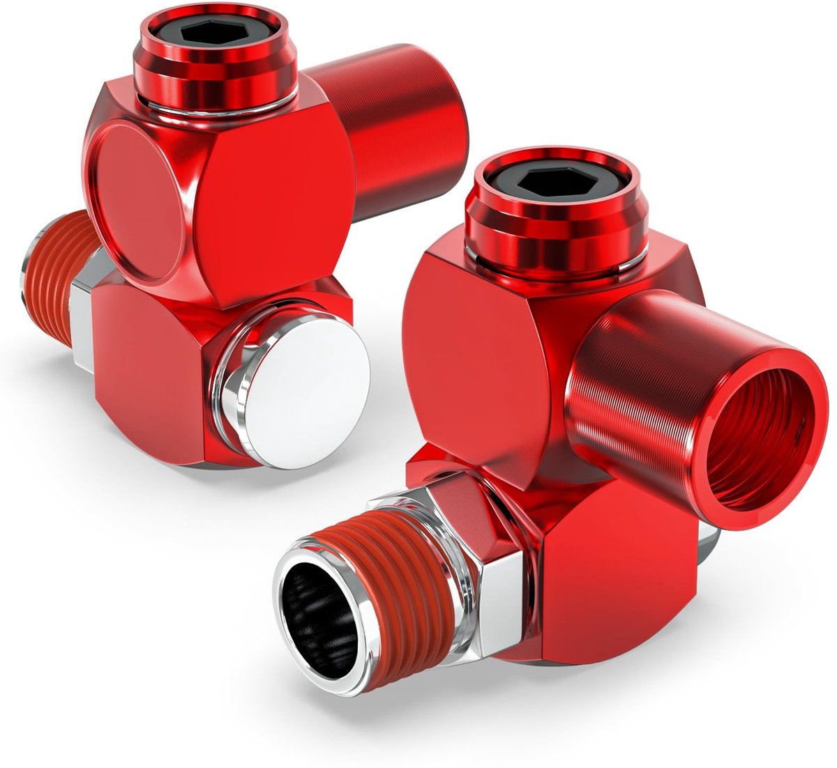 Dailygoods- Draaikoppeling 360 Graden - Pneumatische Koppeling - Universele Connector - Aluminium - Lange Levensduur - Max. Druk 0-1Mpa