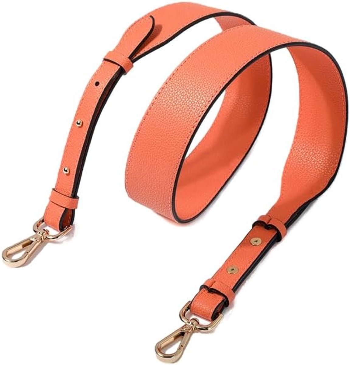 Thijox - Verstelbare Tasriem 106-110 cm, Leren Schouderriem voor Handtassen, 3,8 cm Breed, Universele Vervangende Tasriem in Oranje, Perfect voor Clut