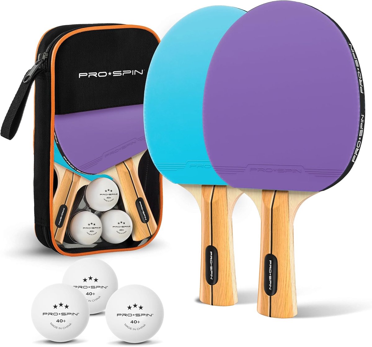 Thijox - Premium Pingpong Batjes Set - Hoogwaardige Tafeltennis Batjes met 3-Sterren Balletjes en Compacte Opbergkoffer voor Binnen- en Buitenspel
