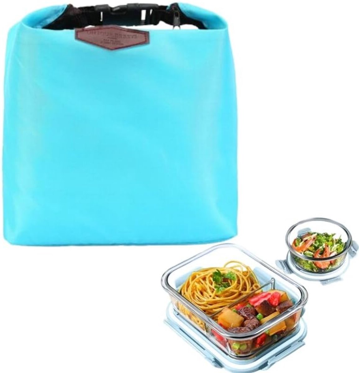 SnelShoppen - Lunch Tas, Geïsoleerde Koeltas voor Maaltijden, Kleine Thermotas met Rits, Waterdichte Lunch Bag, Geïsoleerde Aluminium Folie, Vouwbare,