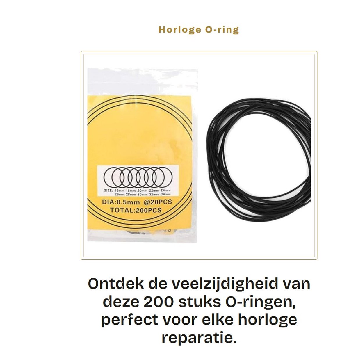 Dailygoods- Horloge O-ring 200 Stuks - Waterdichte Rubber Afdichting - Reparatie Tool Kit - Flexibel en Slijtvast - Multifunctioneel - Geschikt voor Horlogemaker - Horlogeafdichting