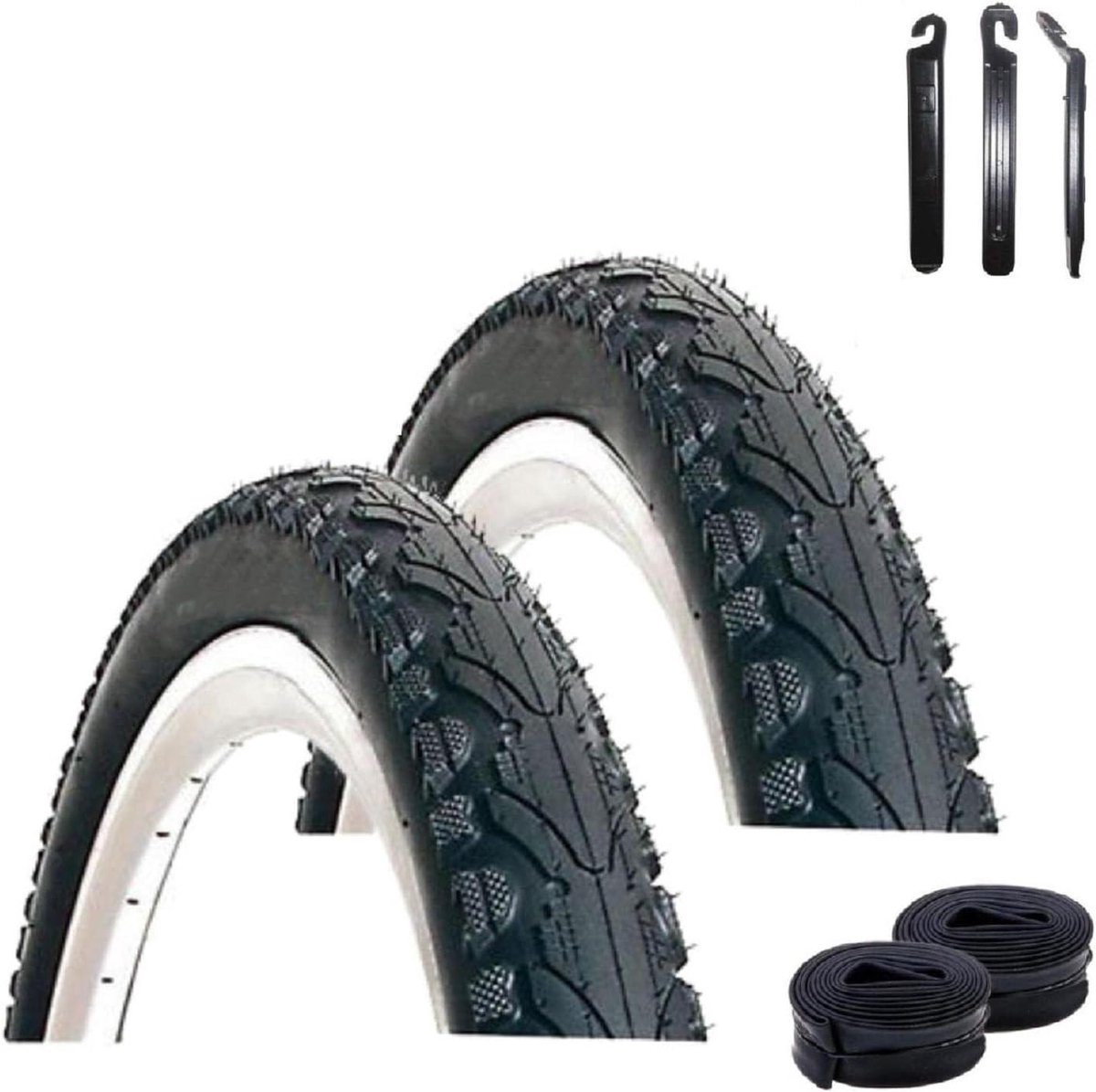 Fietsbanden Set - Banden en Slangen - Dagelijks Gebruik - Comfortabel Trekking Profiel - 24 Inch - Zwart
