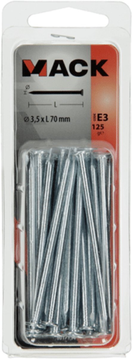 Mack Nagel Platte Kop 125 gram 3,5 x 70 mm