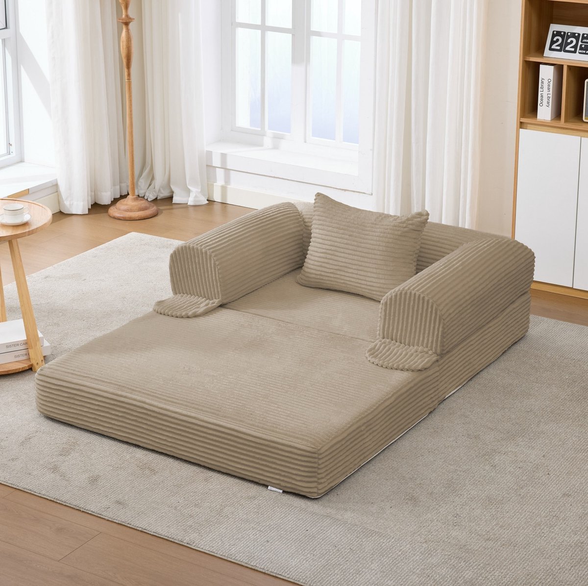 HAUSS SPOLE Bank - Modulaire Bankset - Bodemsofa Zonder Frame Met Afneembare Hoezen - 3-Zits Voor Woonkamer En Slaapkamer - Ribcord Bruin