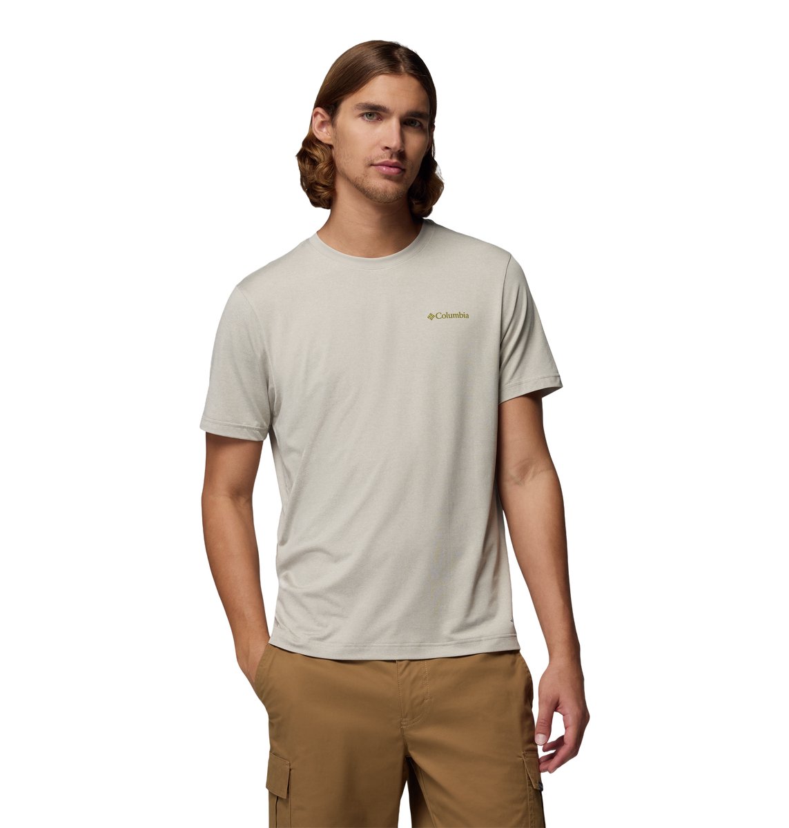 Columbia Parsons Point Technical T-shirt - Heren Korte mouw - Dark Stone Heather, Linear Peaks