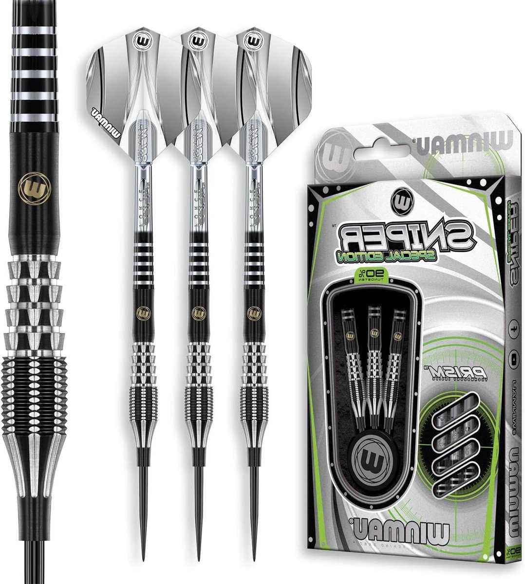 Dart Pijltjes - Steel Darts - Precisie Werpen - 90% Tungsten - 24 gram - Zwart/Zilver