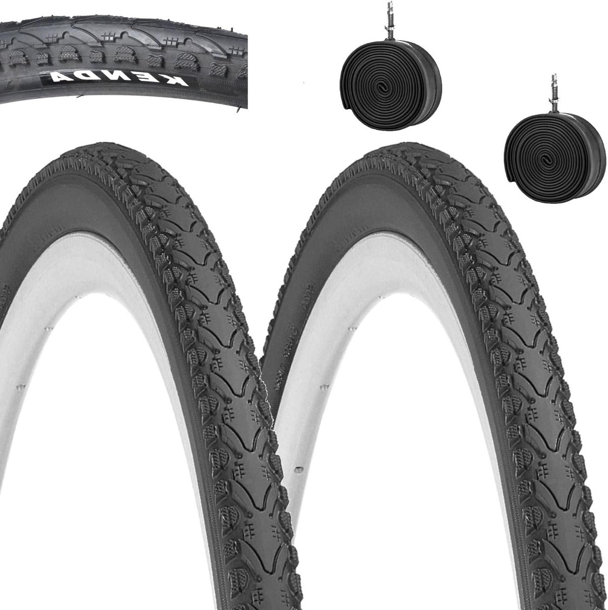 Fietsonderdelen Set - Banden en Slangen - Fietsen Onderhouden - Demi-Slick Profiel - 700 x 35C - Zwart