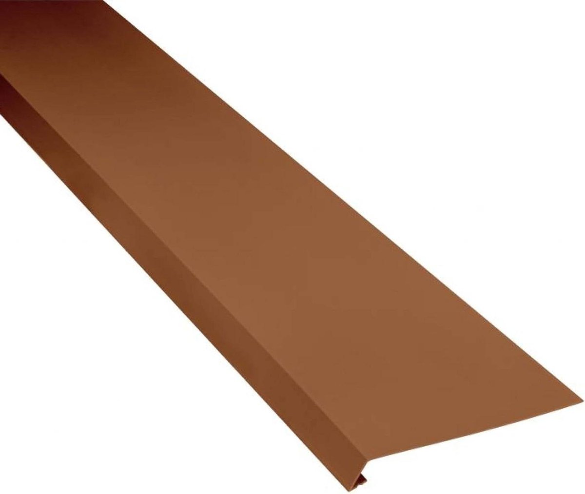 Dakstrip voor goot - Kantplaat dakrand - Regenwater afvoeren - Eenzijdig afgekant - 200 cm - Bruin