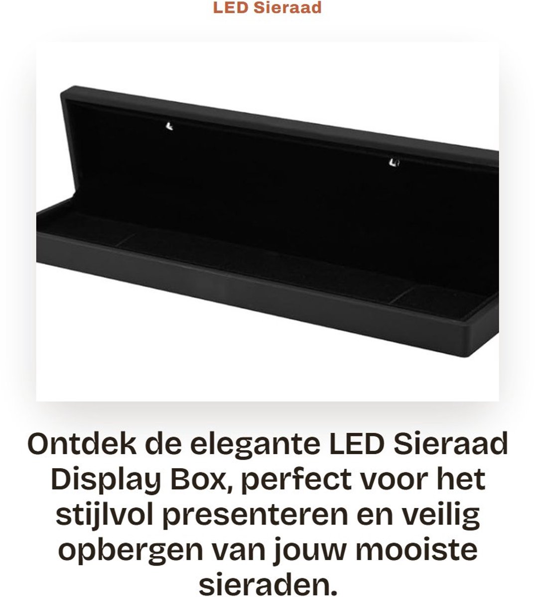 Inovra - LED Sieraad Display Box - Luxe opslag voor sieraden - Zwart - Ring en ketting opbergbak - Geschikt voor winkels en huwelijken