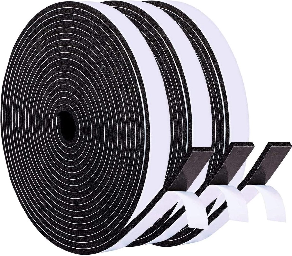 Thijox - Afdichtingstape 12 mm x 3 mm, Zelfklevend Schuimtape voor Deuren en Ramen, Rubber Afdichting tegen Tocht, Geluidsdicht, Waterdicht, Stofdicht