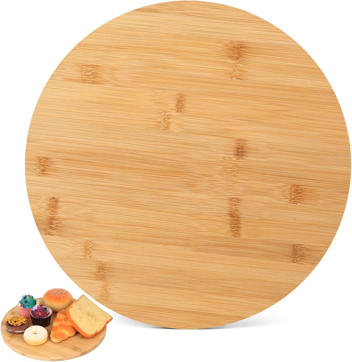 Draaitableau van Hout, 30cm Bamboe Serveerplateau, 360 Graden Rotatie voor Voedsel, Ideaal voor Dineren en Appetizers