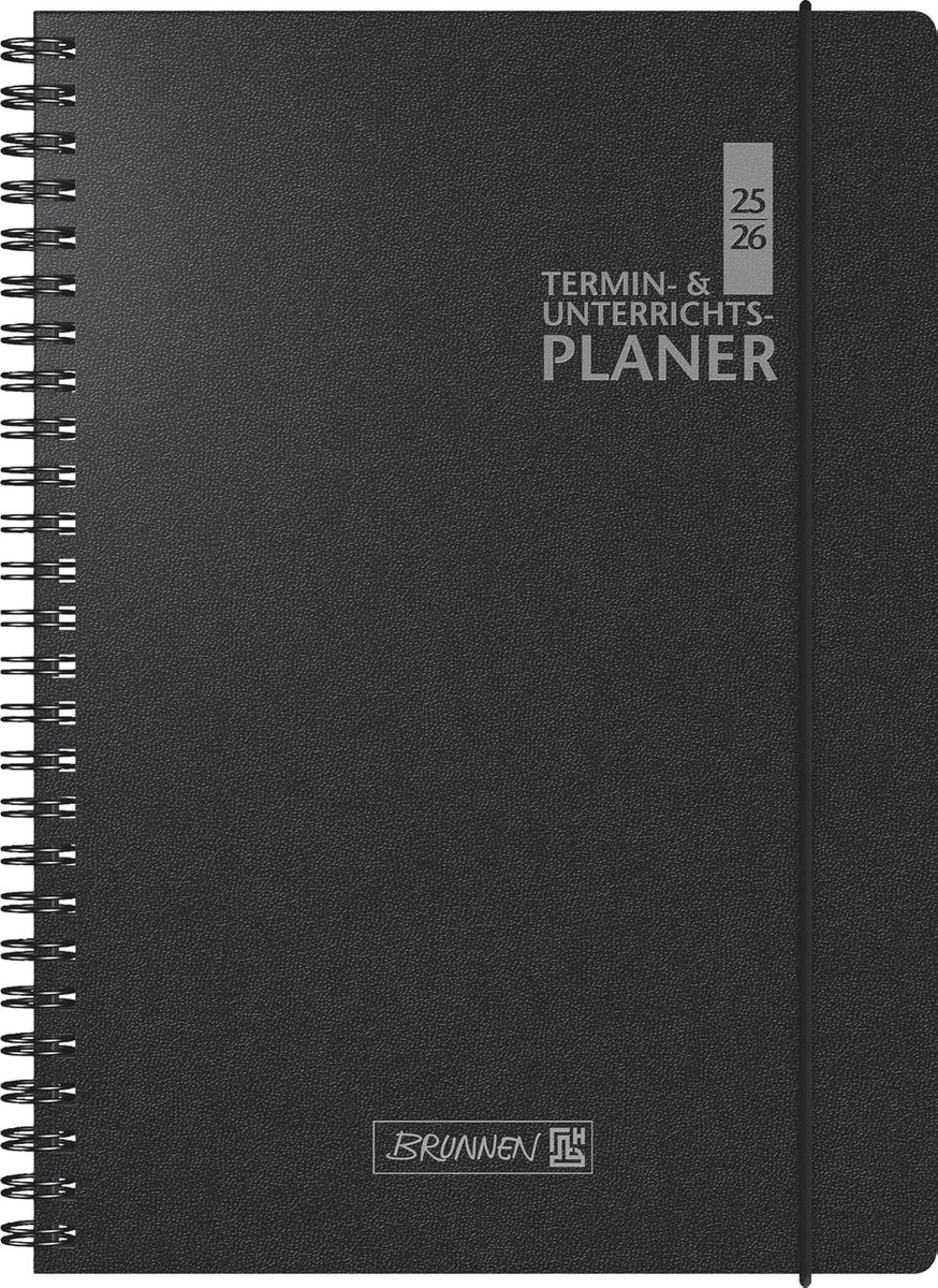 Thijox - Schoolagenda 2025/2026 A4, 224 pagina's, 2 pagina's per week, kunststof omslag Baladek, flexibel, zwart, Wire-O-binding