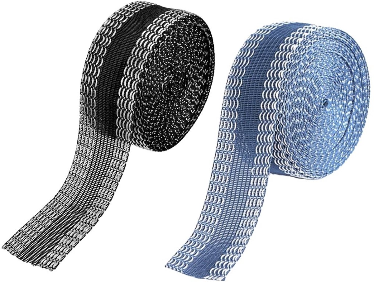 Strijkband 5 m in zwart en blauw, wasbaar plakband voor het strijken van kleding en gordijnen, ideaal voor reparaties en creatief gebruik