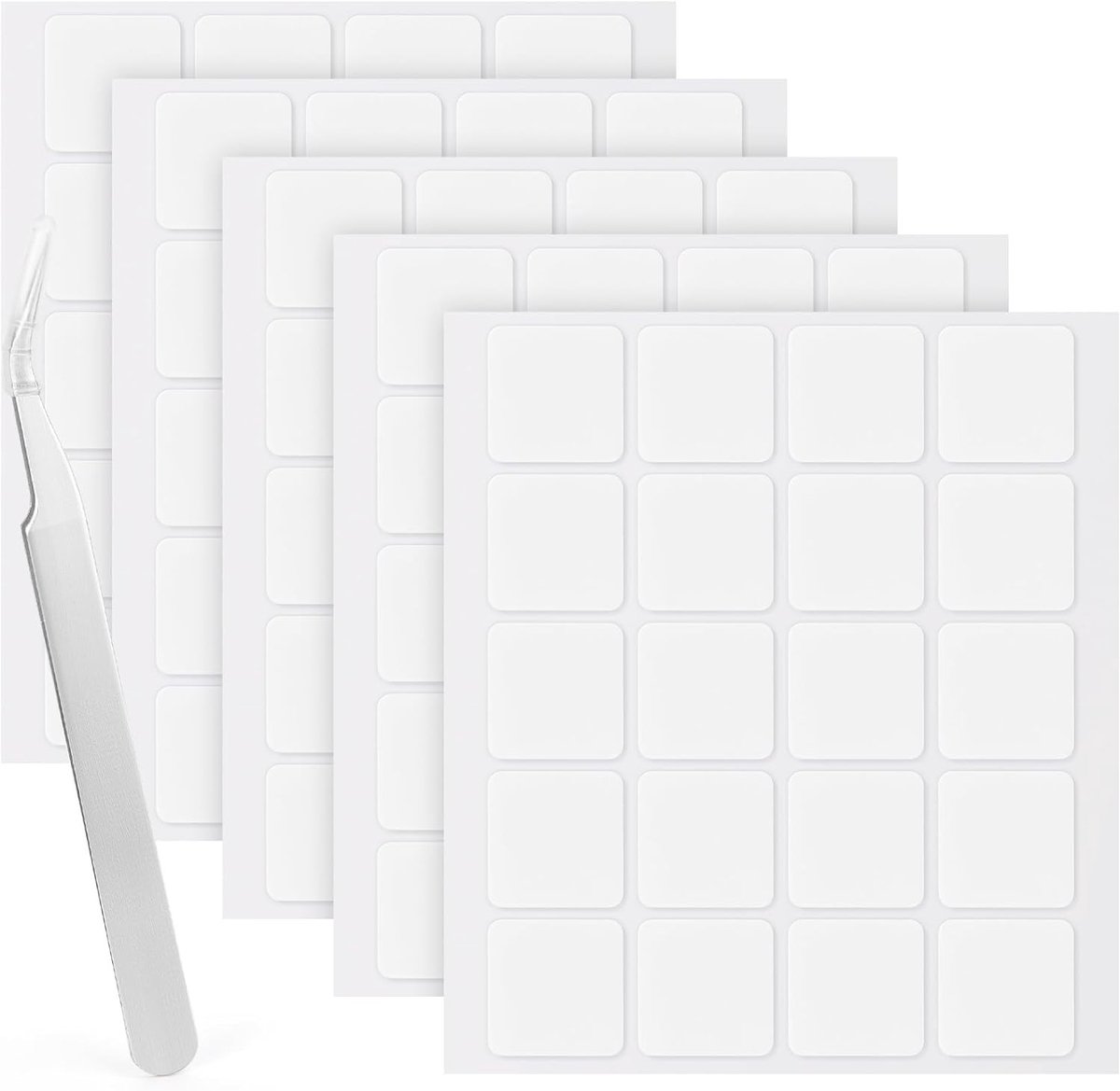 Transparante Dubbelzijdige Lijmpunten, Vierkante Stickers, 100 Stuks, Afneembare Nano Stickers, Super Waterproof en Restvrij voor DIY Huisdecoratie, 25mm, Ideaal voor Creatieve Projecten en Handwerk