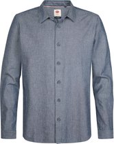Petrol Industries - Heren Overhemd met lange mouwen ironstate - Blauw - Maat M