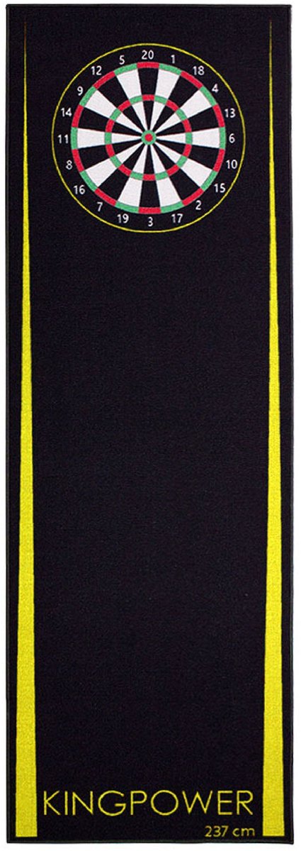 Dartmat darttapijt toernooimat dartmat darts 290 x 60 cm Geel Kingpower