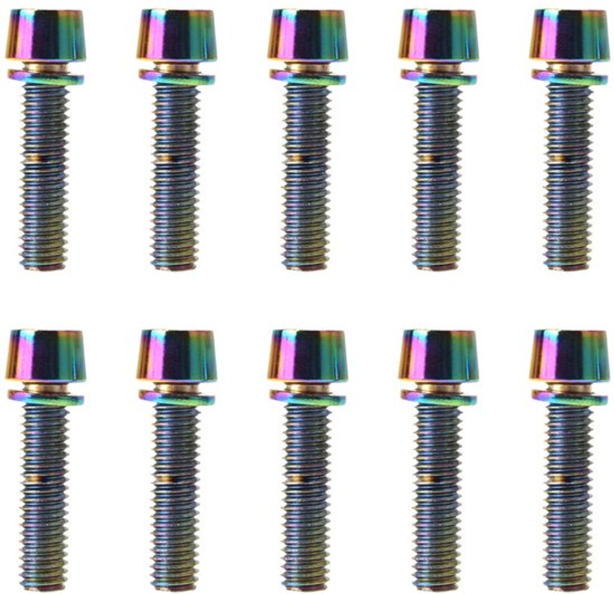 10 stuks M5 x 20mm Fietsaccessoires Schroeven Stuur MTB Stem Mountainbike Bouten en Moeren MTB Fiets Stem Bevestigingsschroeven voor Fietsshaft met Ring (Kleurrijk)
