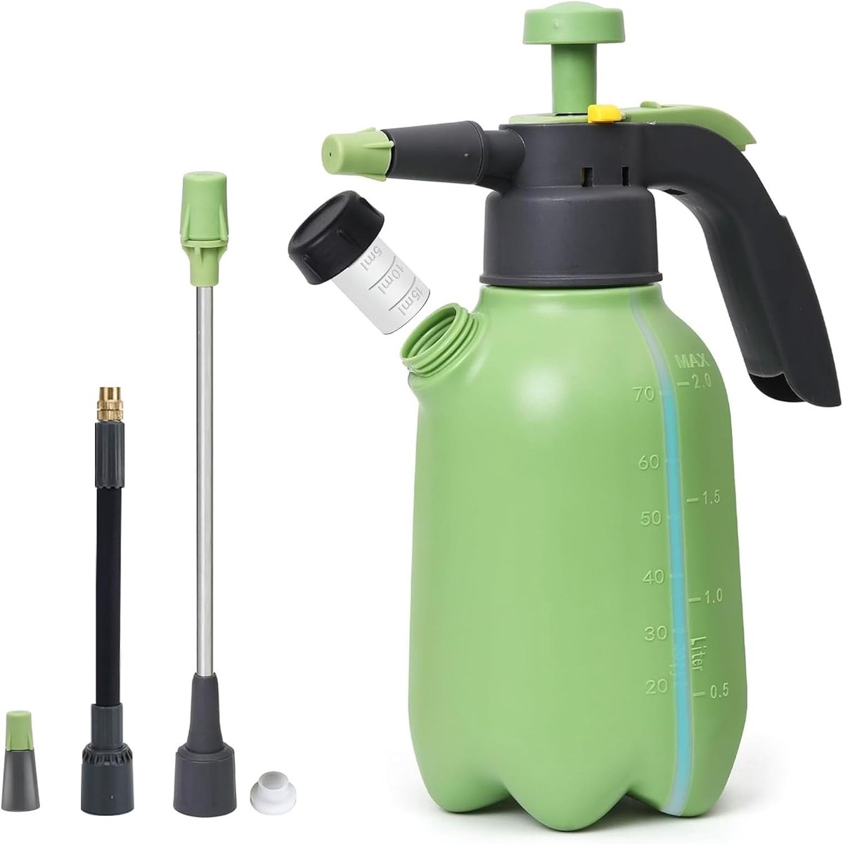 Premium Drukspuit 2 Liter met Drukontlastingsklep, Verstelbare Düse en Meetbeker - Ideaal voor Planten, Auto en Schuimspuiten