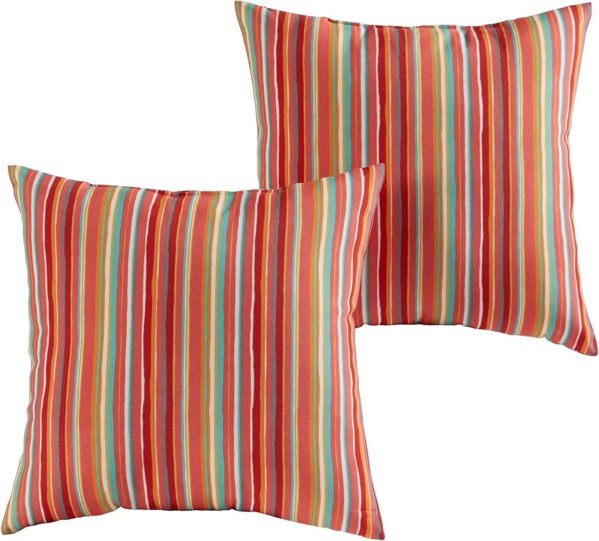 Sierkussens Buiten - Tuinkussens Set - Terras Aankleden - Water en Vlekbestendig - 43x43 cm - Koraal