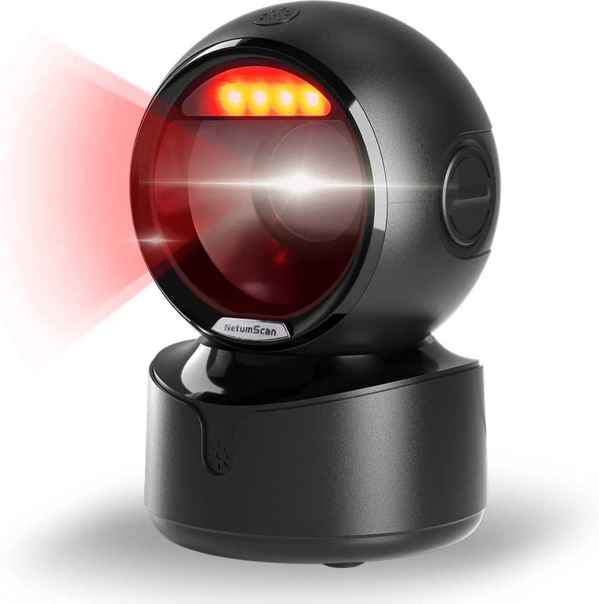 QTTVBTNA -Barcodescanner - Desktop Scanner - Omnidirectionele Scanner - 360°, 1D/2D (QR, ISBN), CMOS, automatische sensor - Antislip basis, IP54, valbestendig 1,5 m - USB plug-and-play - Voor Windows, Linux - Voor winkels en bibliotheken