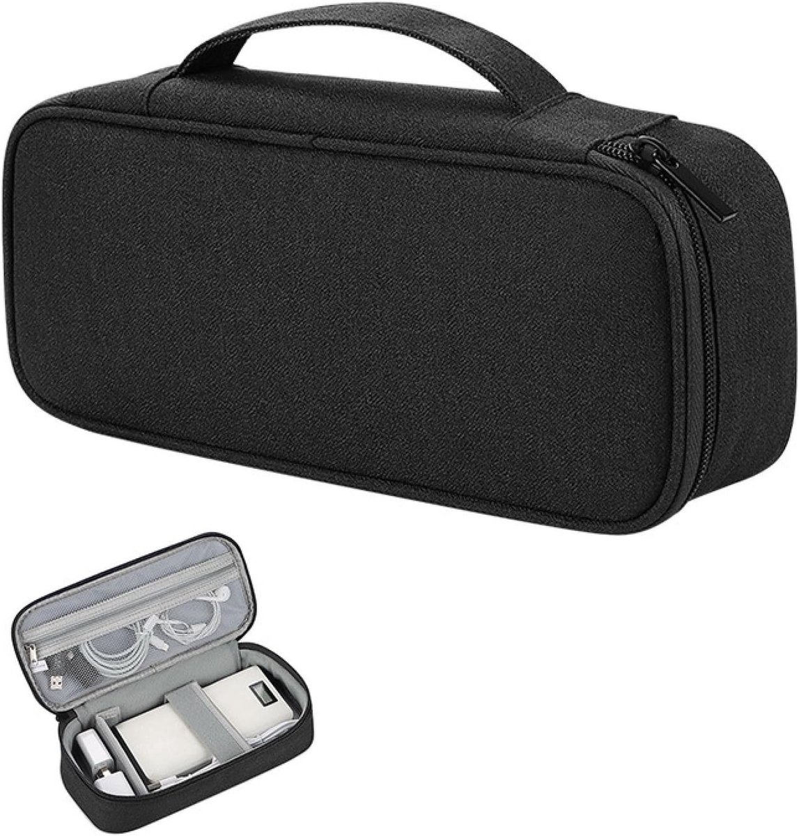 Accessoire Organizer voor Elektronica, Reis Kabel Organizer, Oplaadkabel Tas, Draadbeheer, Compacte Reisoplossing, Handige Accessoires Tas, Zwart