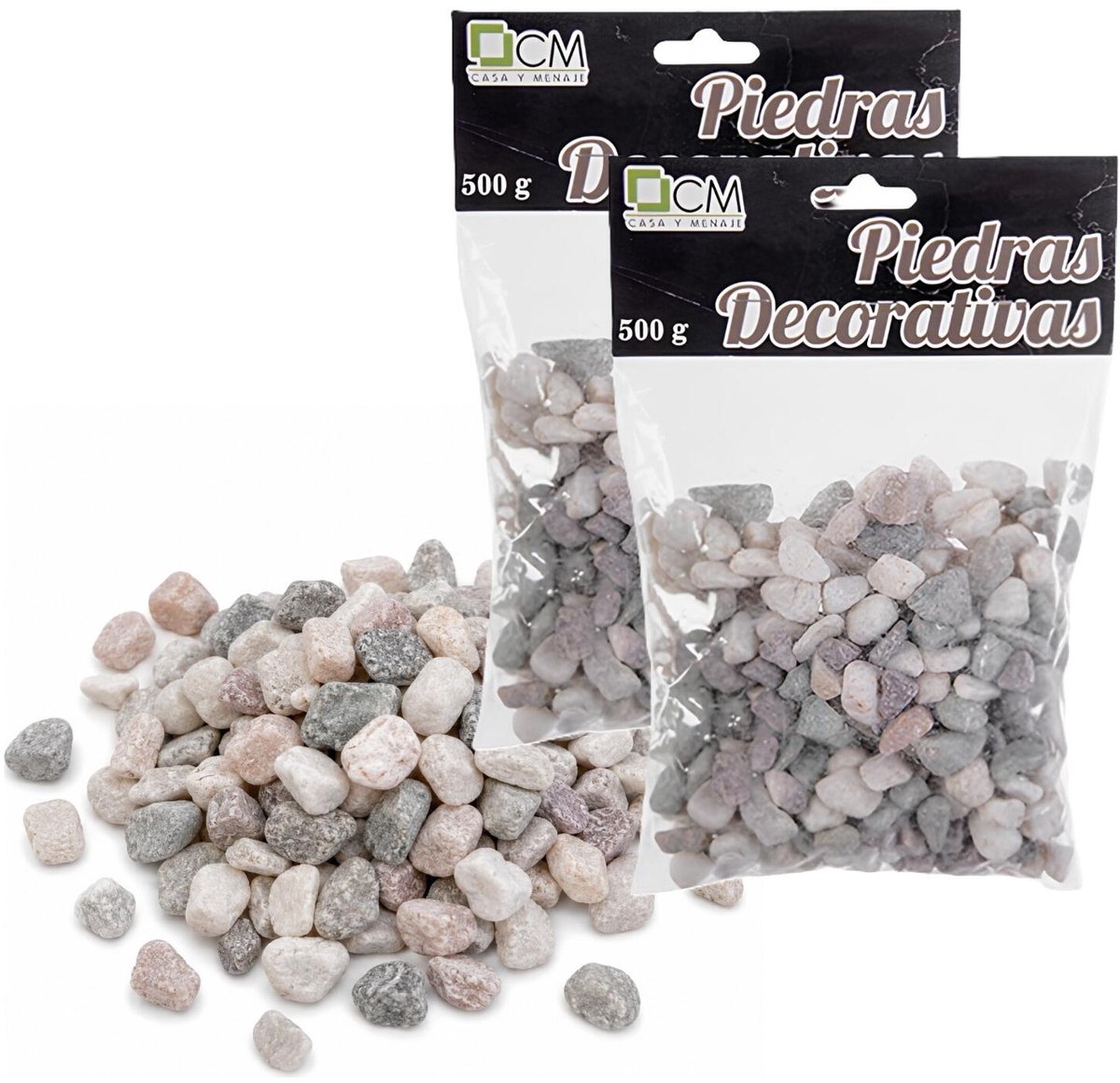 CM Decoratie steentjes - 1 kg - voor een vaas / aquarium - mini steentjes - rivier kleuren mix - 8-12 mm