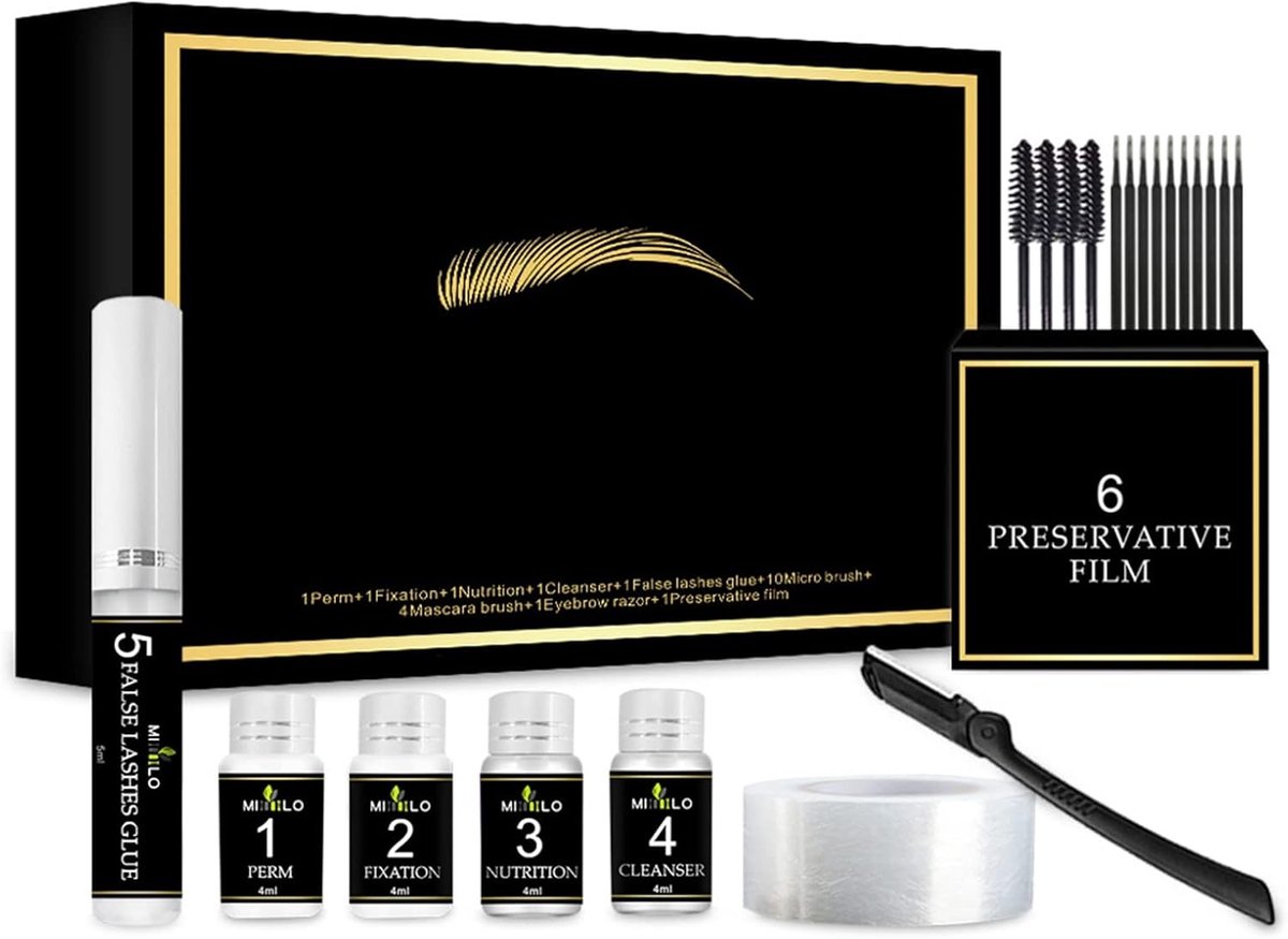 Eyelash en Eyebrow Lamination Kit voor Thicker en Fuller Wenkbrauwen, Inclusief DIY Perm en Gedetailleerde Instructies voor Thuisgebruik