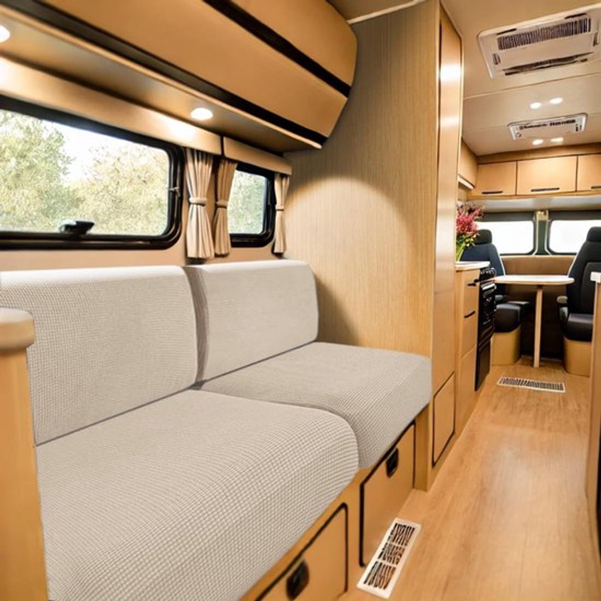 stretch kussenhoezen voor caravan en camper - anti-slip, wasbaar en duurzaam