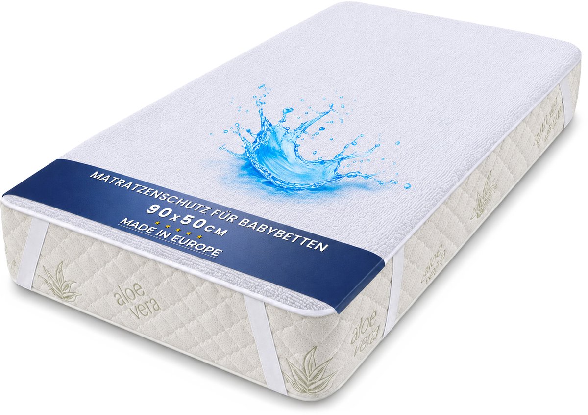 Matrasbeschermer Waterdicht Matrasonderlegger 50x90 cm - Kinder Bedonderlegger Beschermhoes Wasbaar Ademend Anti Huisstofmijt Urinebescherming Bedbescherming Molton 50 x 90